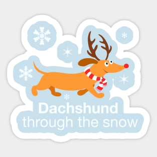 Dachshund through the snow Christmas T-Shirt Sticker